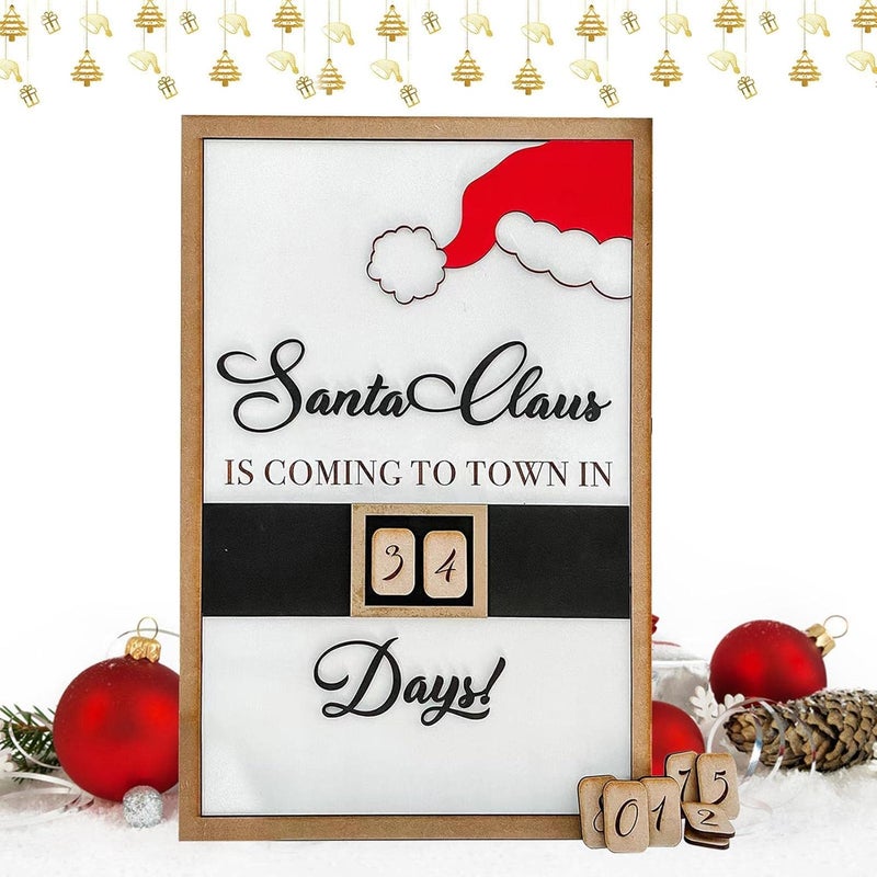 woobles 3 Pcs Christmas Countdown Calendar,Christmas Wooden Advent Calendar | Christmas Wooden Advent Calendars, Reusable Countdown Decorations For Home - Image 5